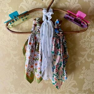 NWOT Hair Accessories: Scarf Scrunchies & Hair Clips